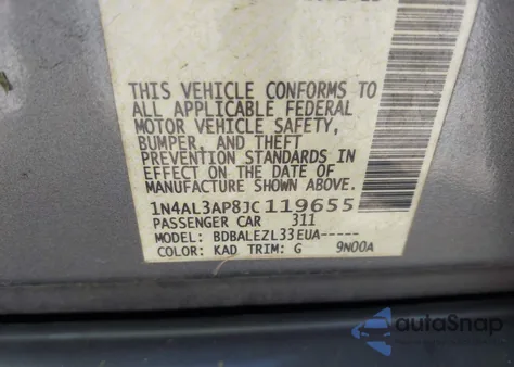 2018 Nissan Altima 2.5 S z USA, uszkodzony, nr VIN 1N4AL3AP8JC119655